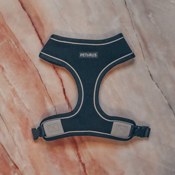 PETsRUS Premium Reversible Dog Harness Black Silver Reflective Detail Neoprene - Picture 4 of 10